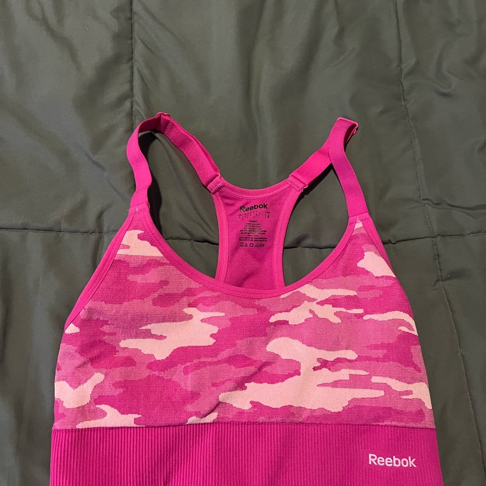 Reebok Pink Camouflage Sports Bra